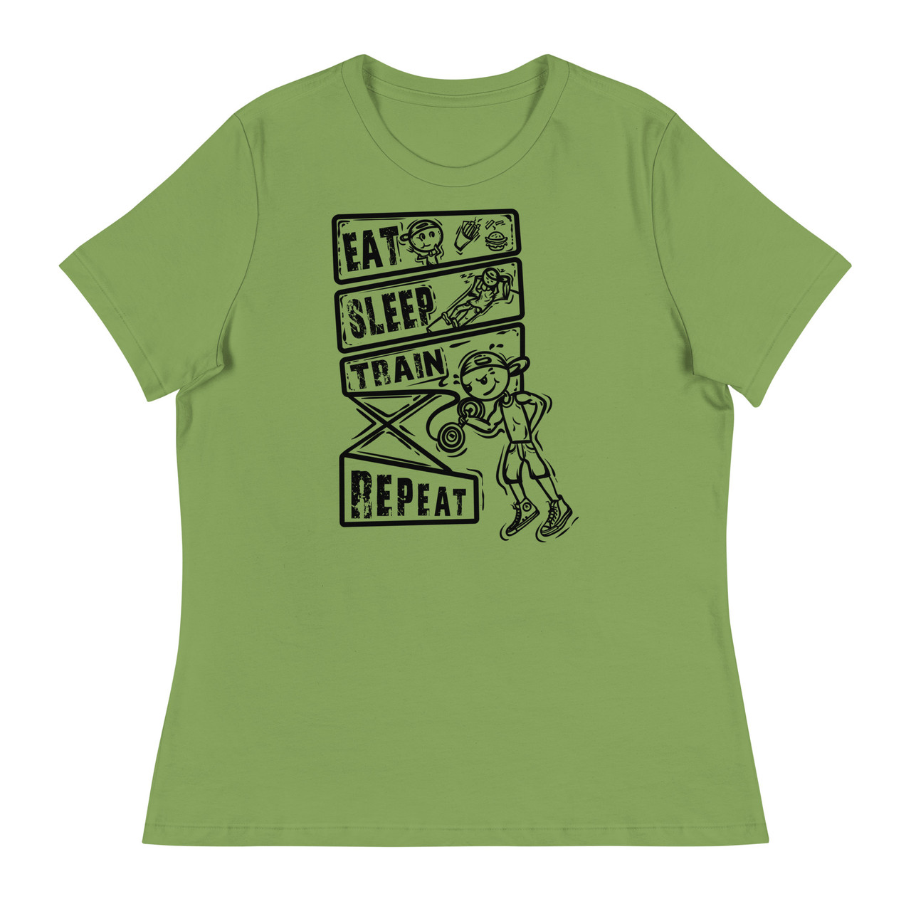 Eat Sleep Train Women's Relaxed T-Shirt - Bella + Canvas 6400 