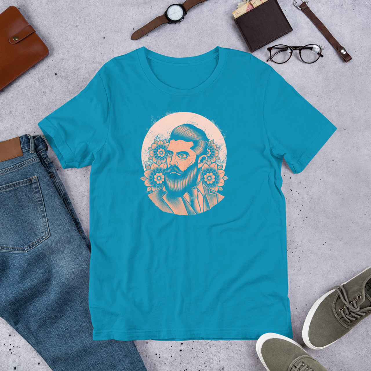 Aqua T-Shirt - Bella + Canvas 3001 Beard Pomade