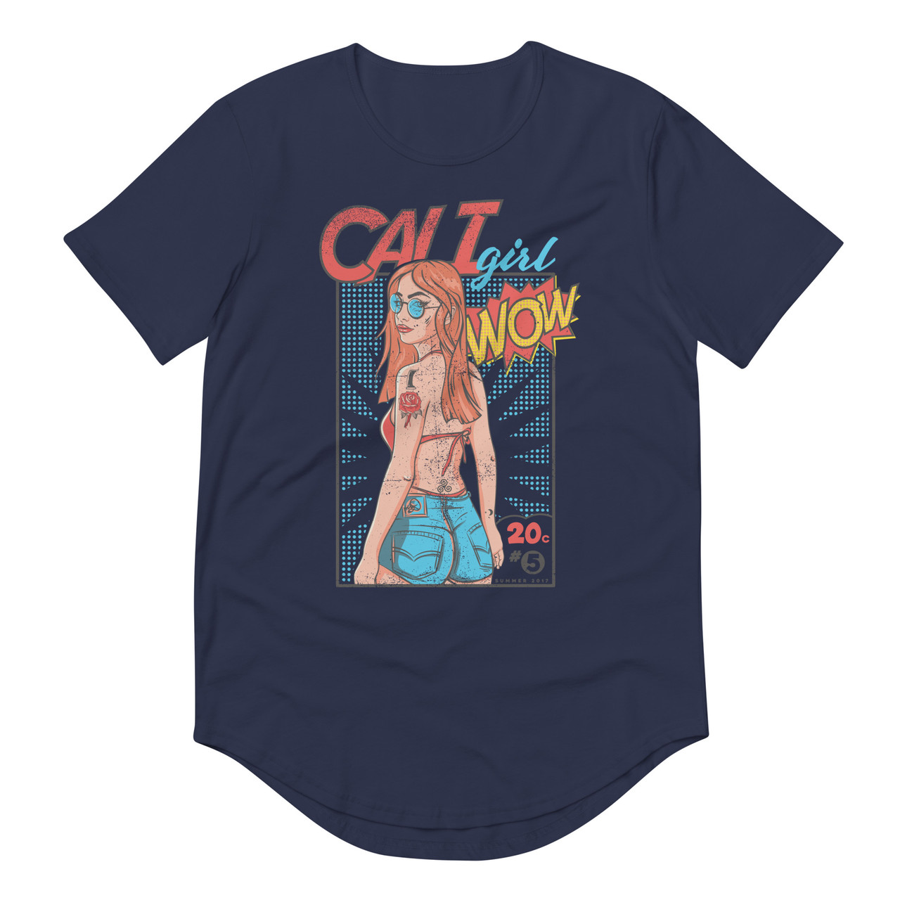 Cali Girl Curved Hem Tee - Bella + Canvas 3003 