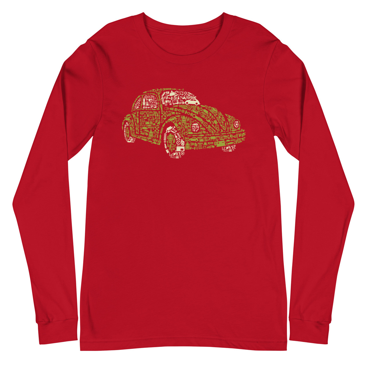 Red Unisex Long Sleeve Tee - Bella + Canvas 3501 Bettle