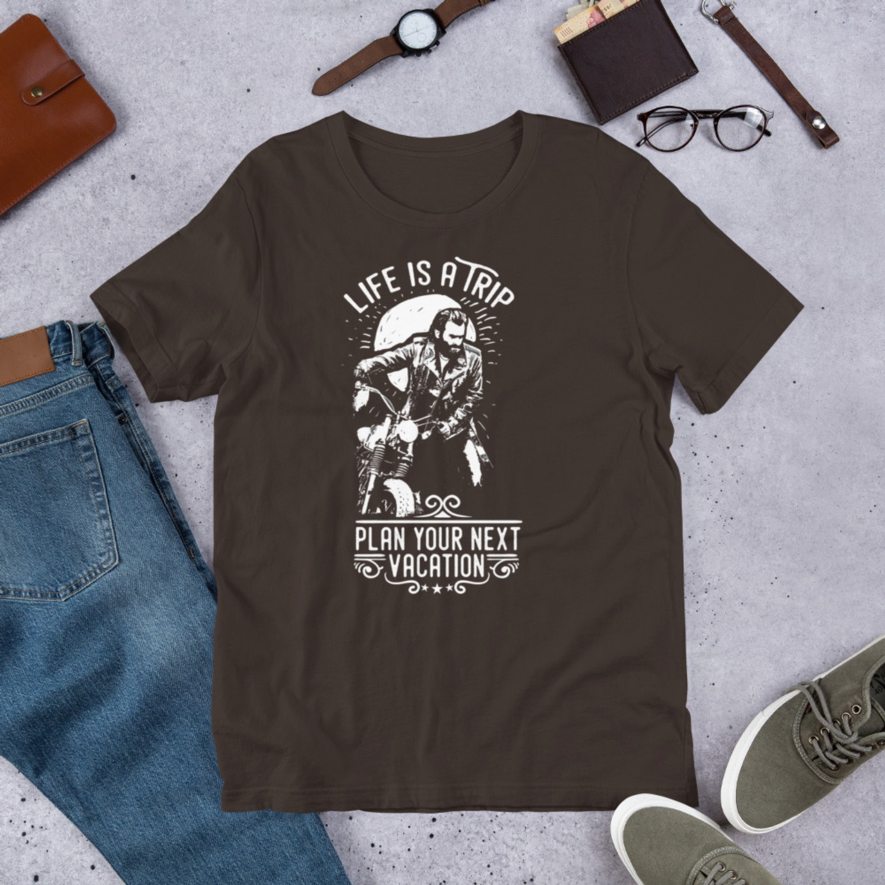 Brown  t shirt Born to Ride