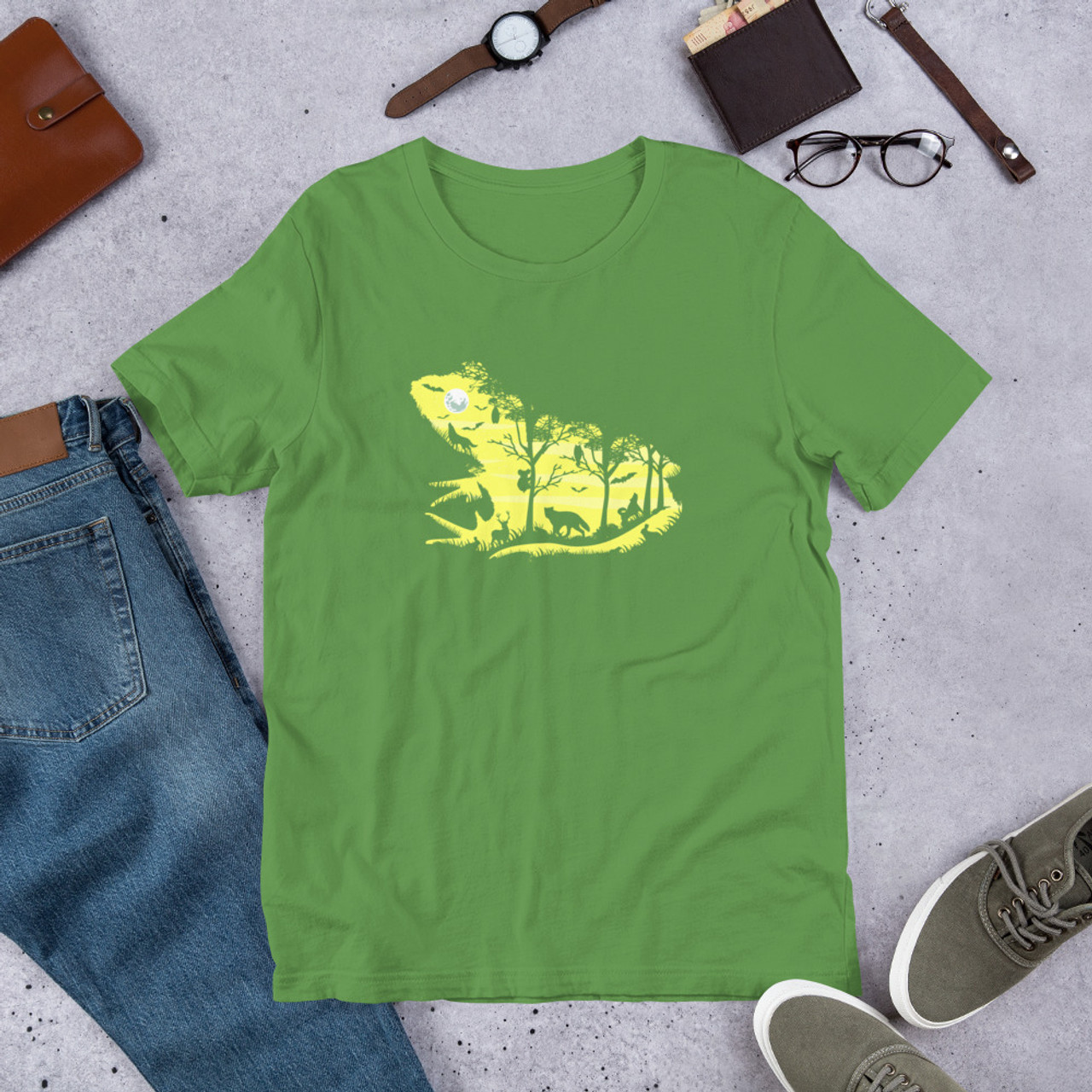 Leaf T-Shirt - Bella + Canvas 3001 Froggy Silhouette