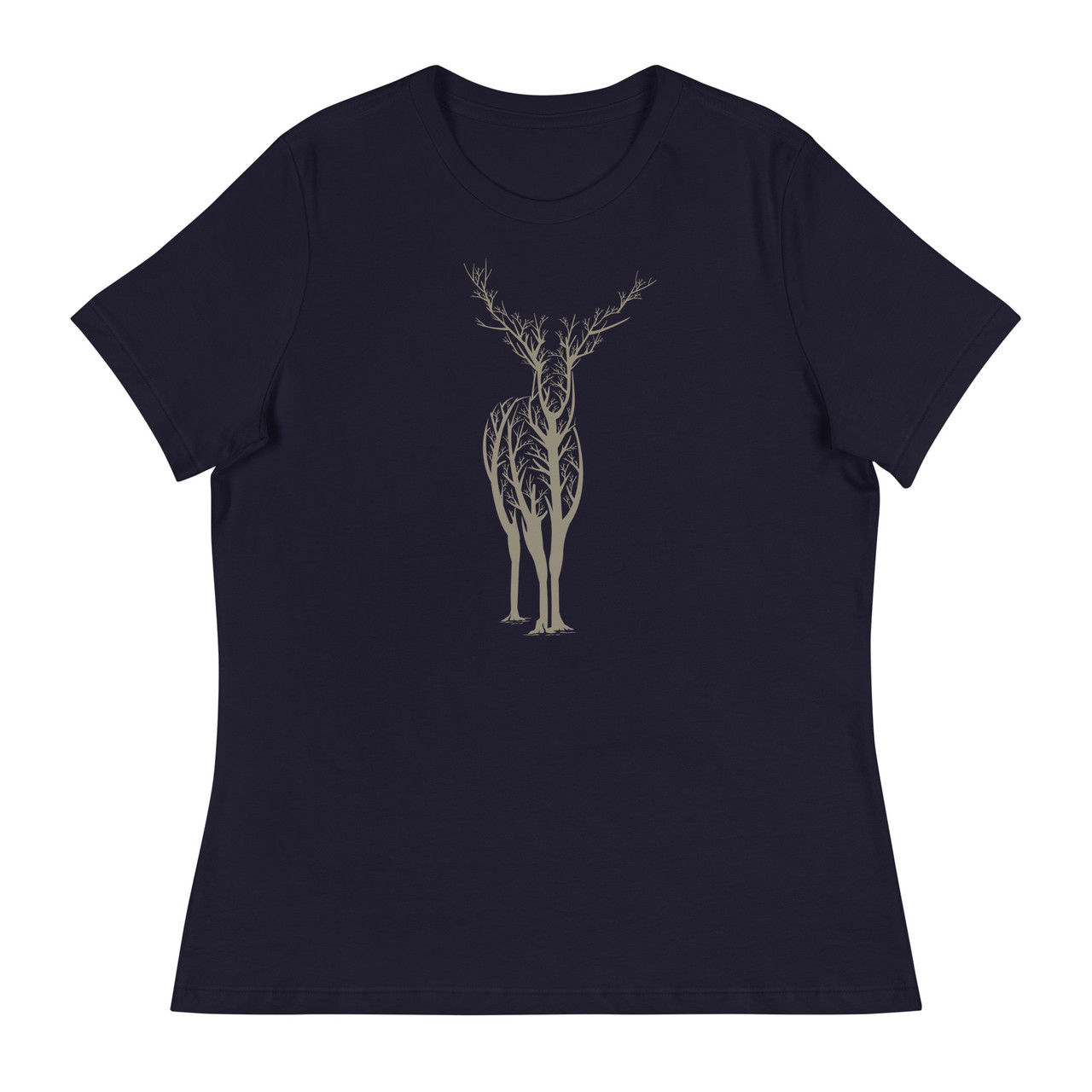 Deer Forest Women's Relaxed T-Shirt - Bella + Canvas 6400