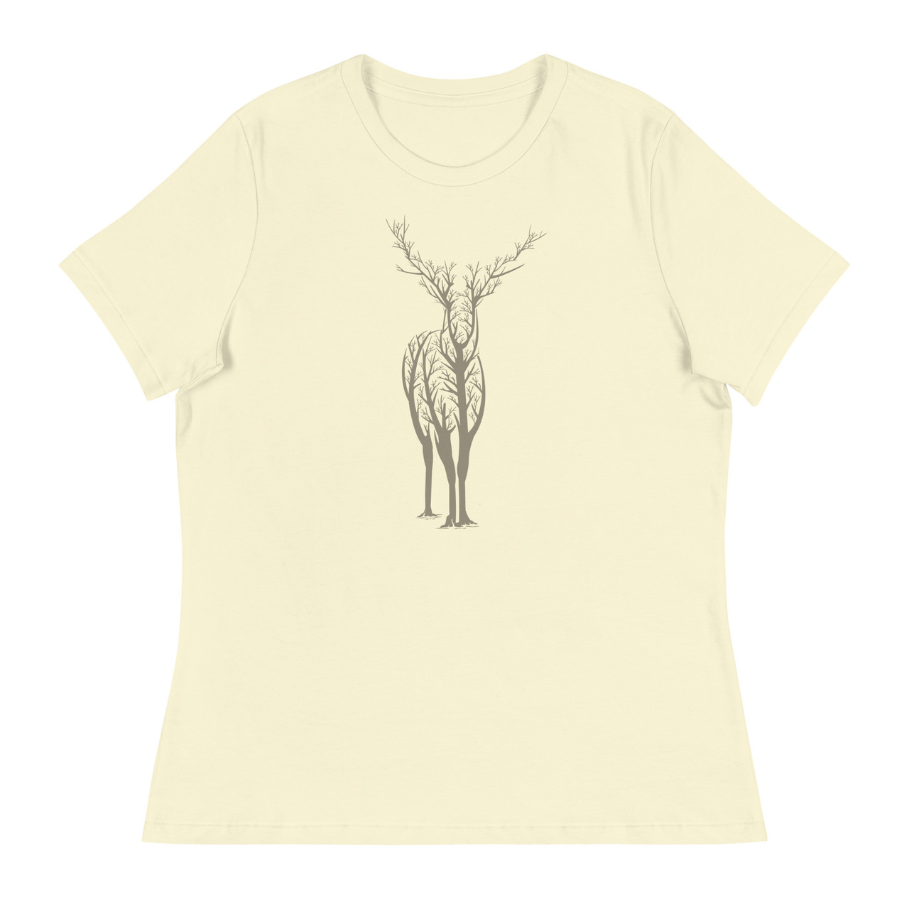 Deer Forest Women's Relaxed T-Shirt - Bella + Canvas 6400