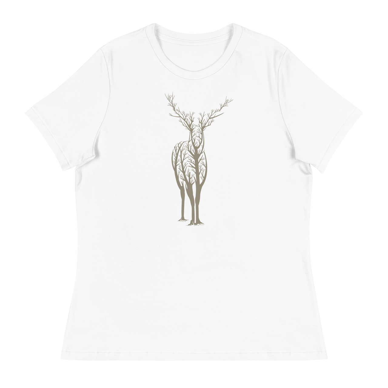 Deer Forest Women's Relaxed T-Shirt - Bella + Canvas 6400