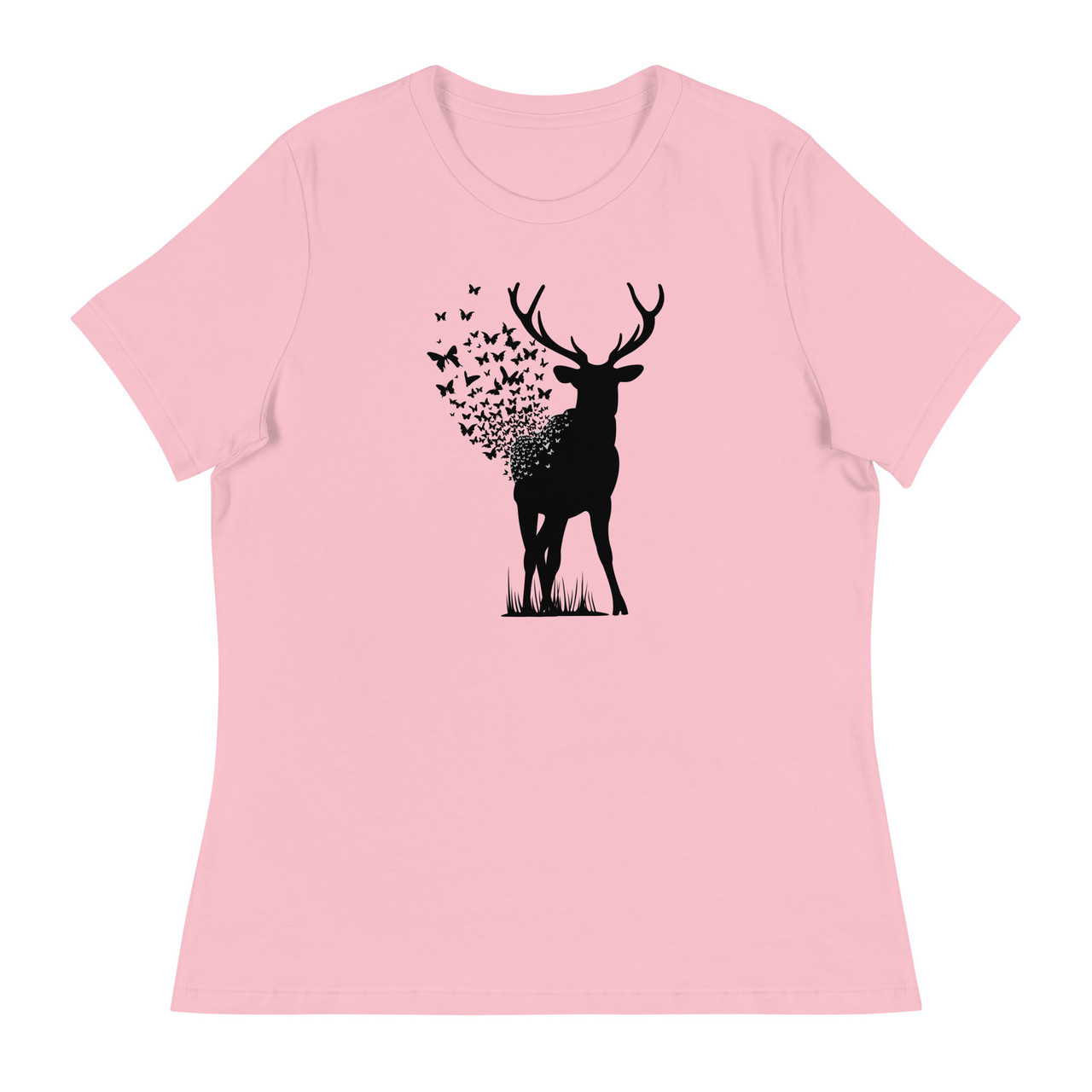 Deer Butterfly Women's Relaxed T-Shirt - Bella + Canvas 6400 