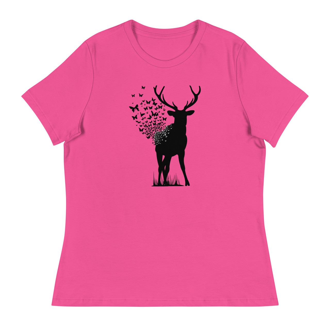 Deer Butterfly Women's Relaxed T-Shirt - Bella + Canvas 6400 