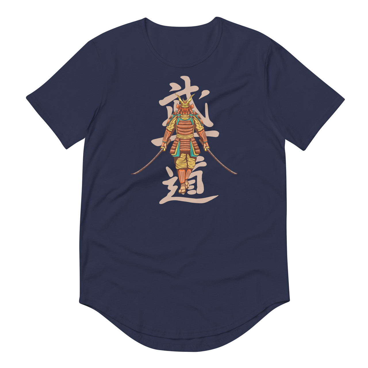Samurai 1 Curved Hem Tee - Bella + Canvas 3003 