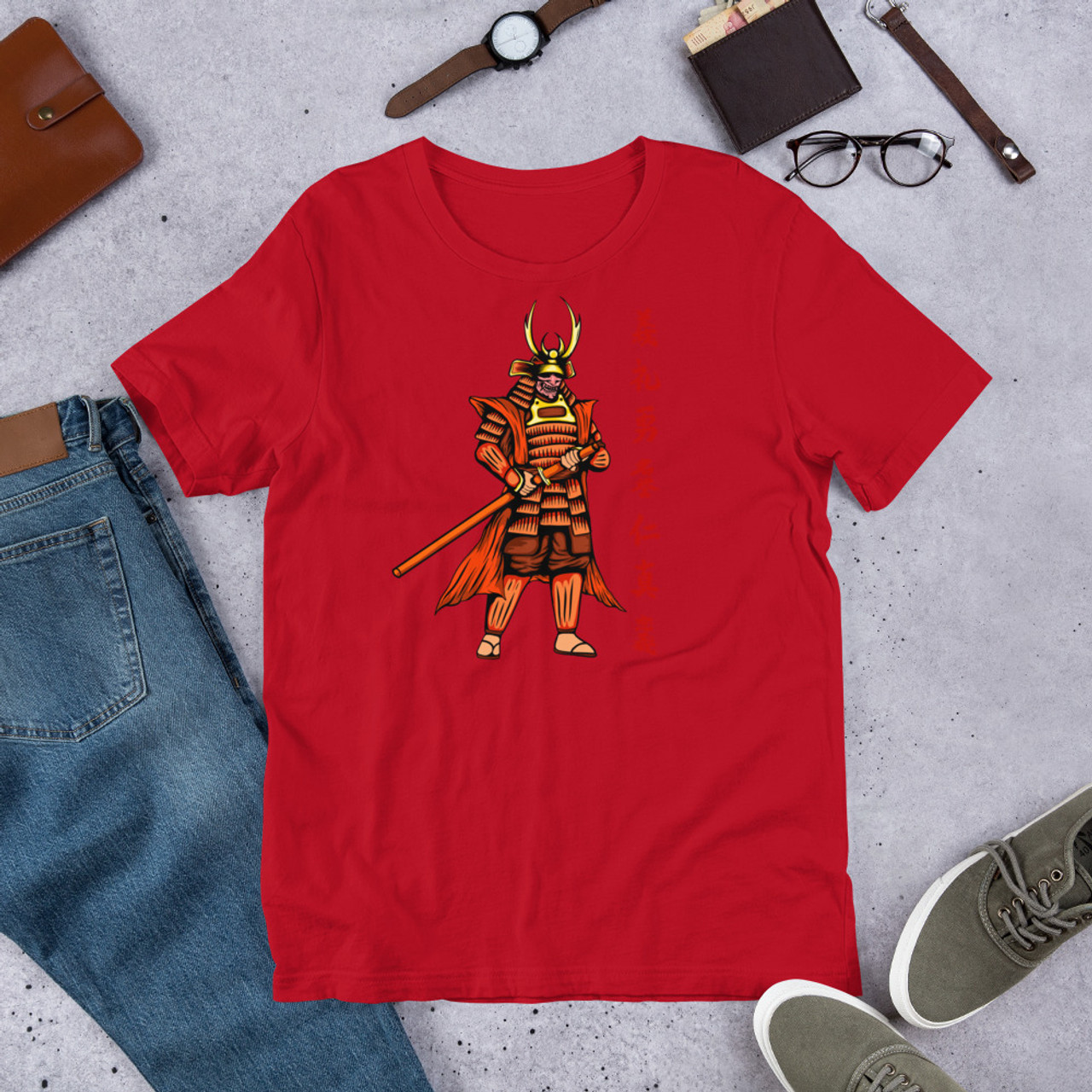 Red T-Shirt - Bella + Canvas 3001 Samurai 2