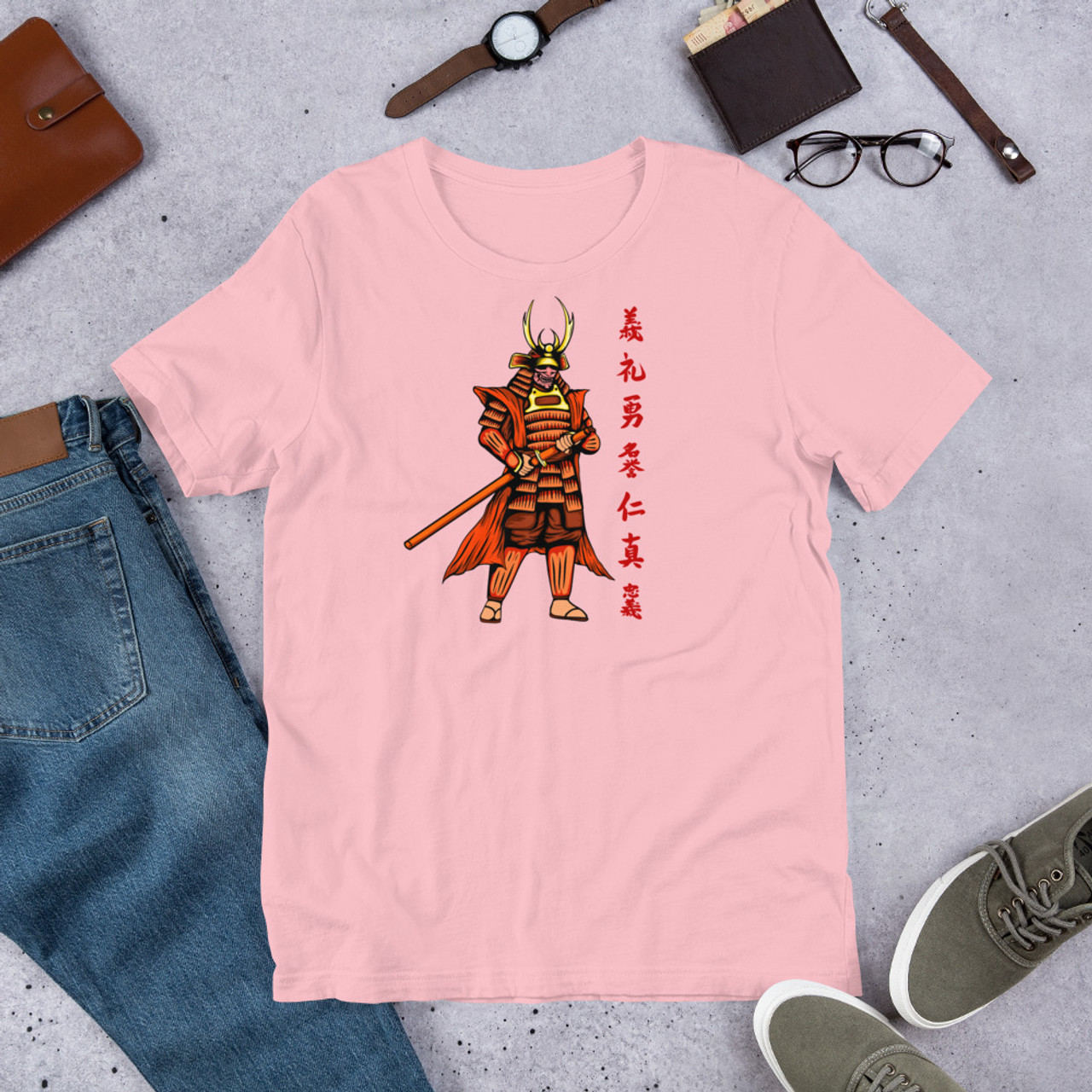 Pink T-Shirt - Bella + Canvas 3001 Samurai 2