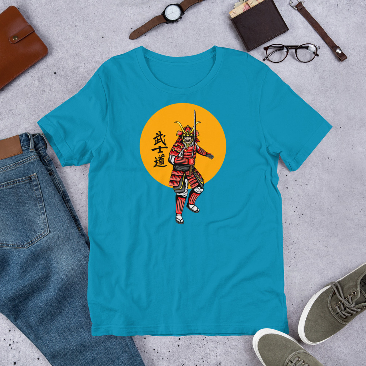 Aqua T-Shirt - Bella + Canvas 3001 Samurai 3