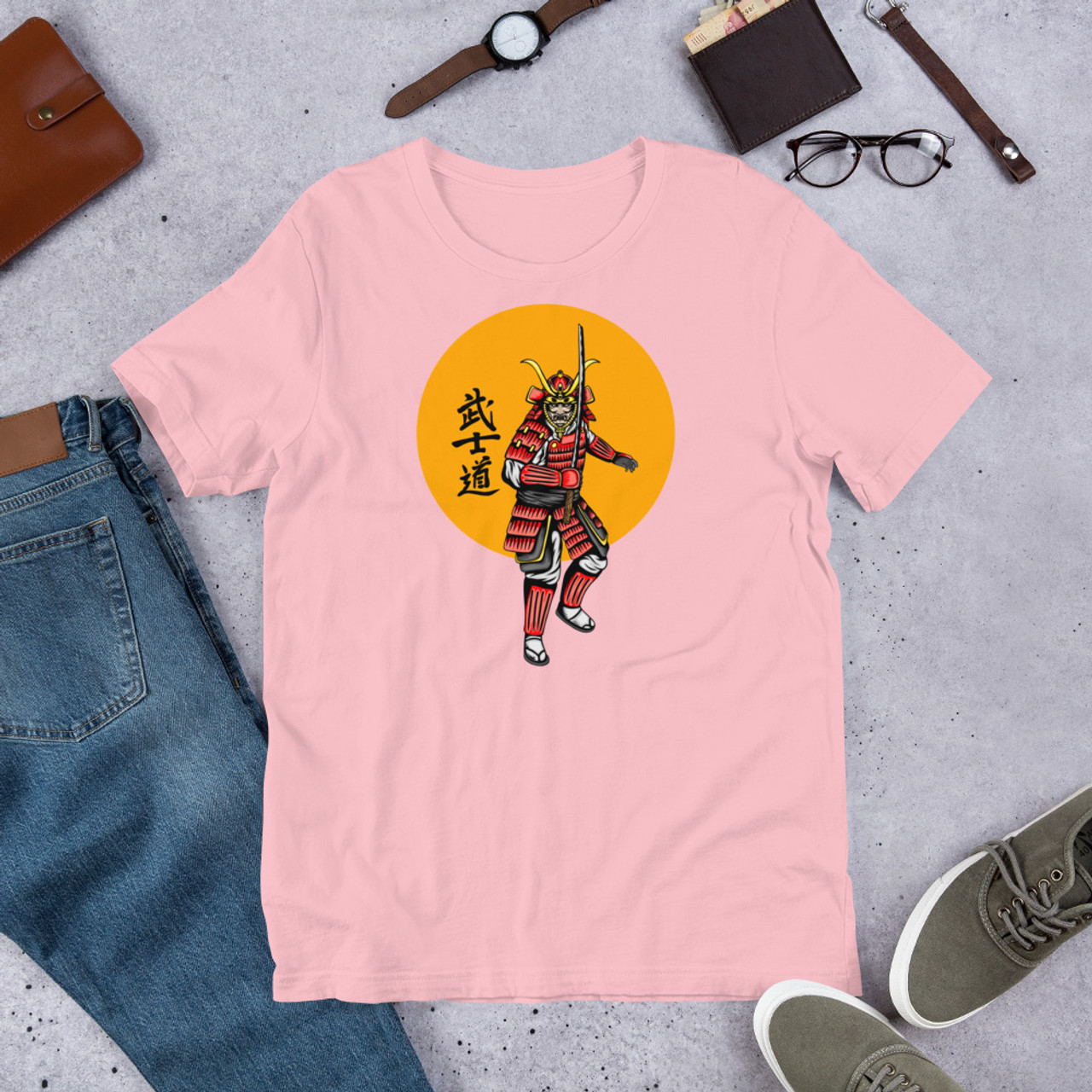 Pink T-Shirt - Bella + Canvas 3001 Samurai 3