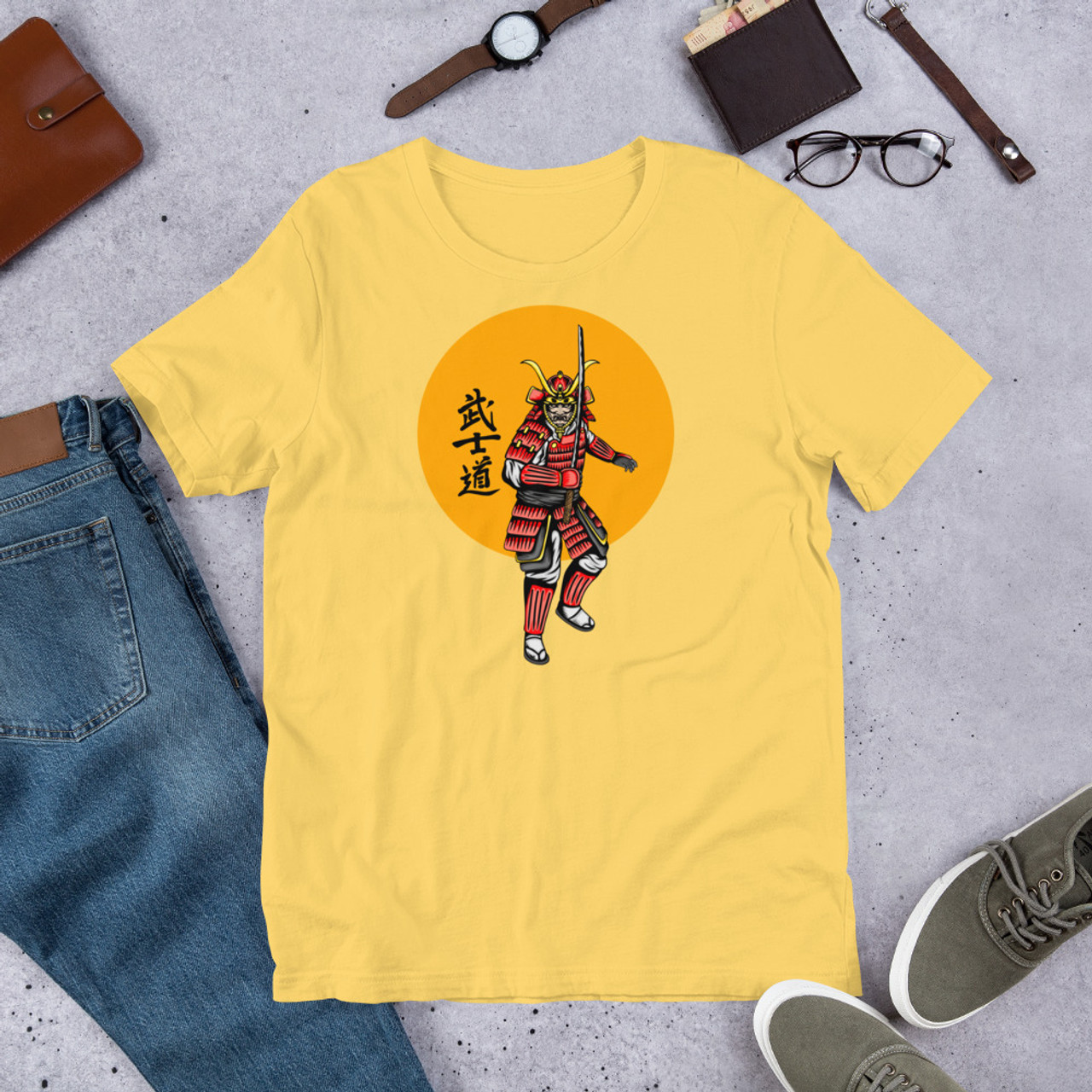 Yellow T-Shirt - Bella + Canvas 3001 Samurai 3