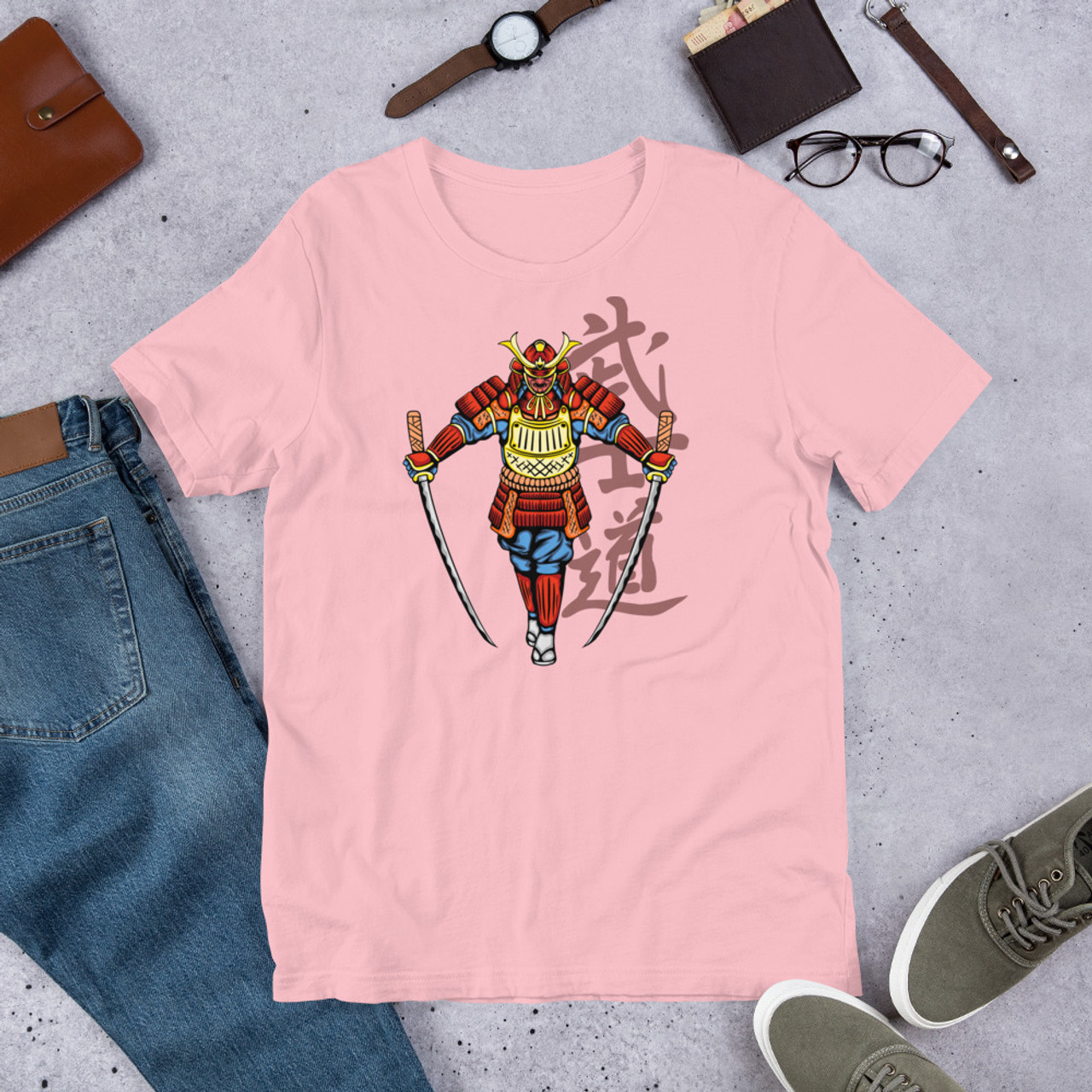 Pink T-Shirt - Bella + Canvas 3001 Samurai 4