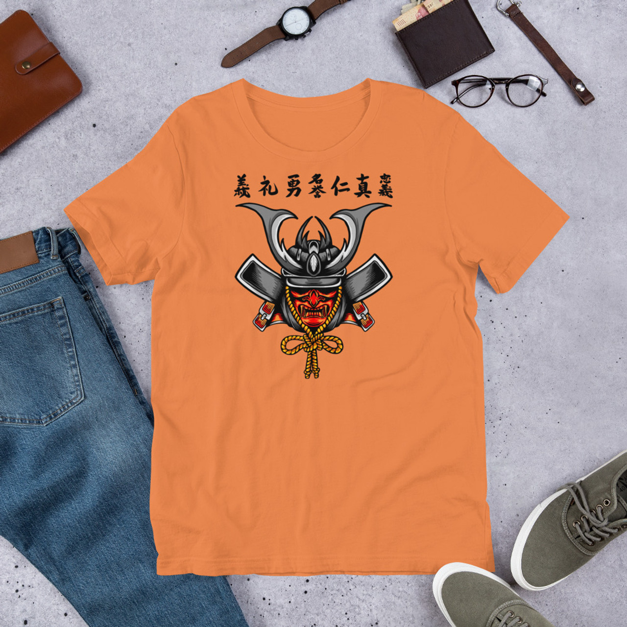 Burnt Orange T-Shirt - Bella + Canvas 3001 Samurai 5