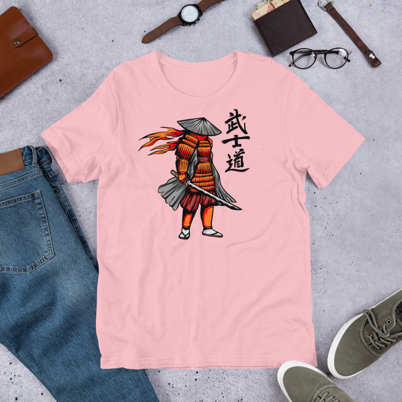 Pink T-Shirt - Bella + Canvas 3001 Samurai 6
