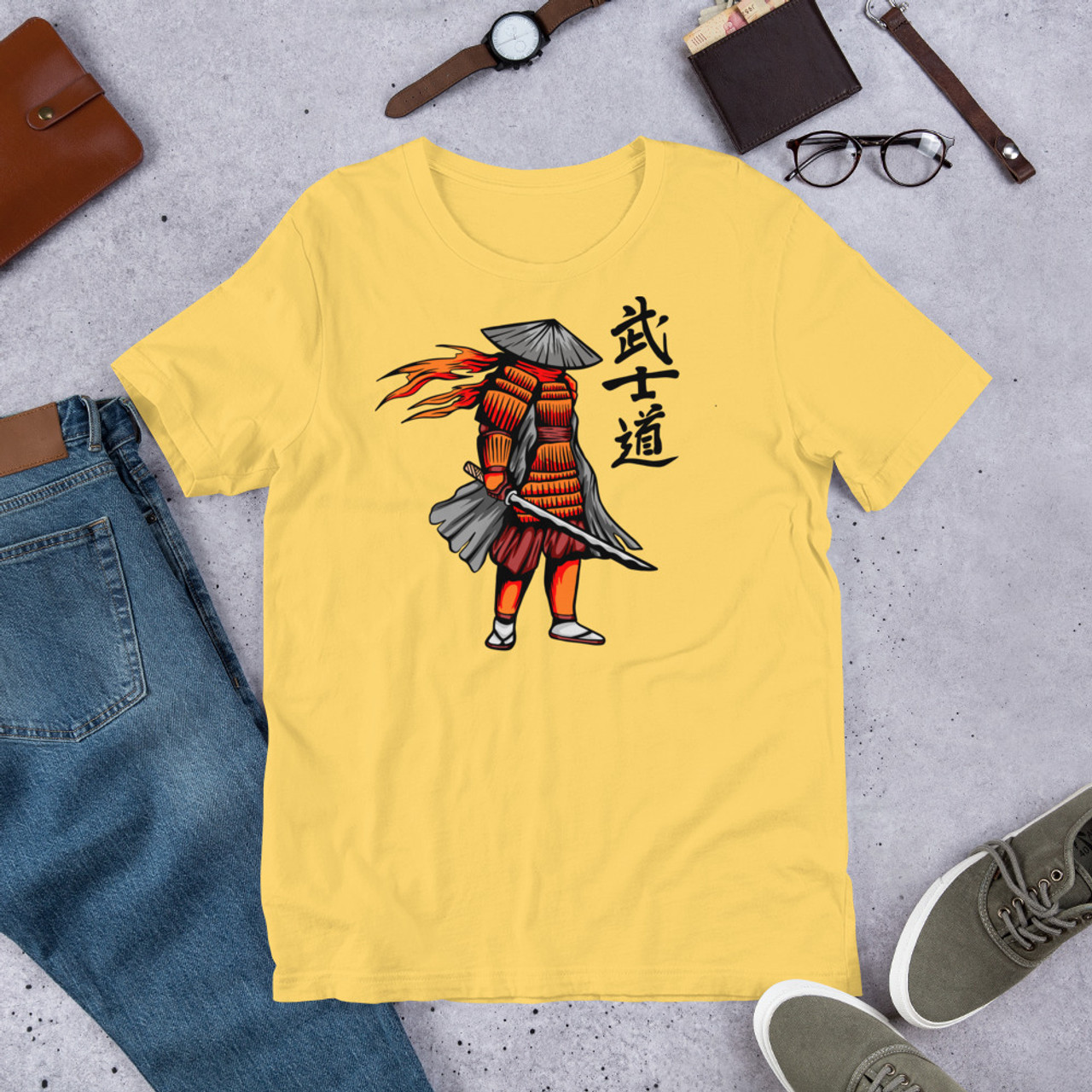 Yellow T-Shirt - Bella + Canvas 3001 Samurai 6