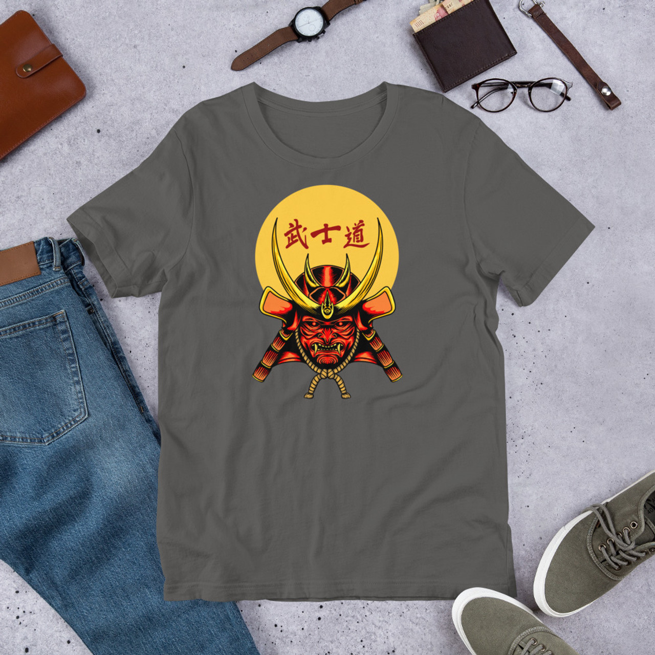 Asphalt T-Shirt - Bella + Canvas 3001 Samurai 8