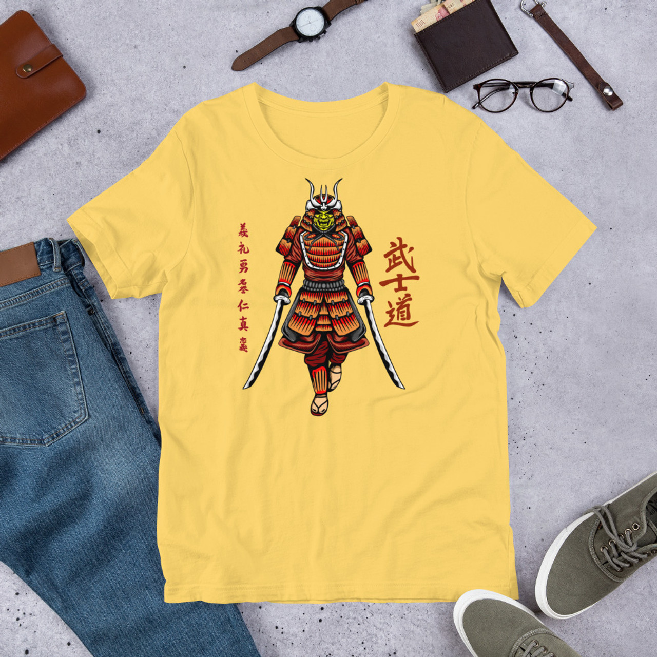 Yellow T-Shirt - Bella + Canvas 3001 Samurai 11