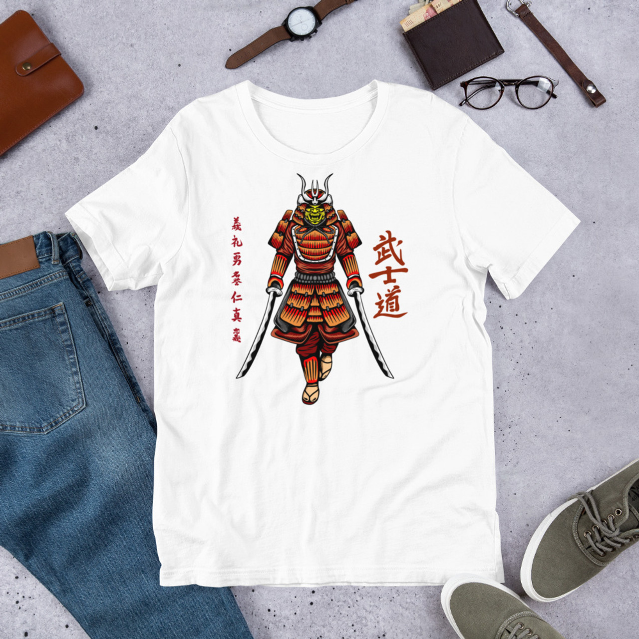 White T-Shirt - Bella + Canvas 3001 Samurai 11