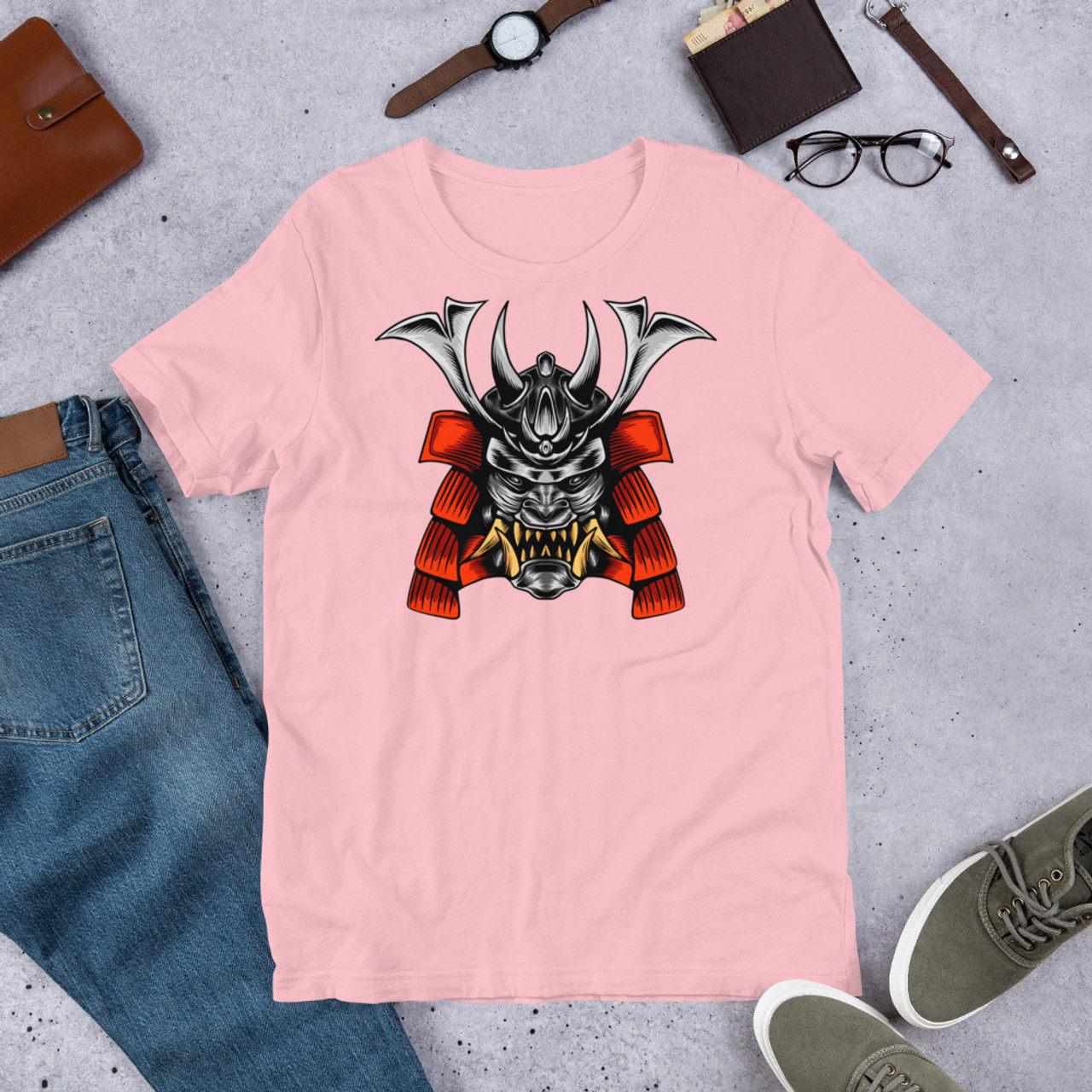 Pink T-Shirt - Bella + Canvas 3001 Samurai 15