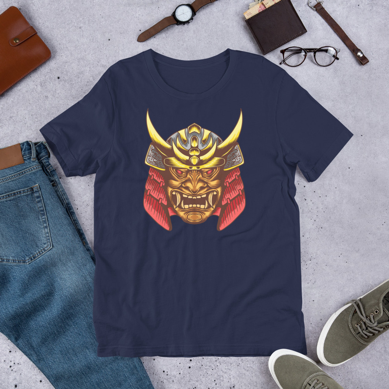 Navy T-Shirt - Bella + Canvas 3001 Samurai 16