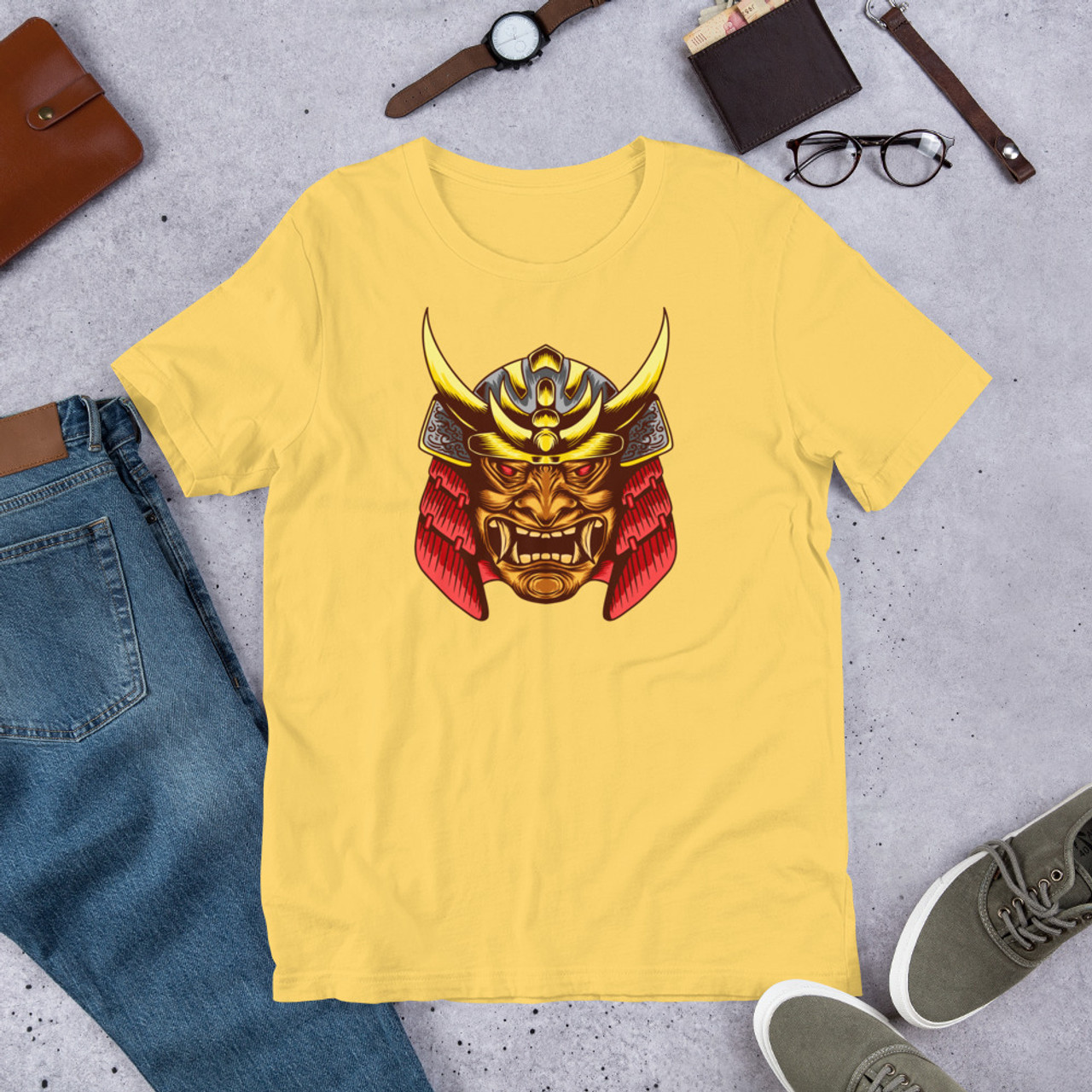 Yellow T-Shirt - Bella + Canvas 3001 Samurai 16