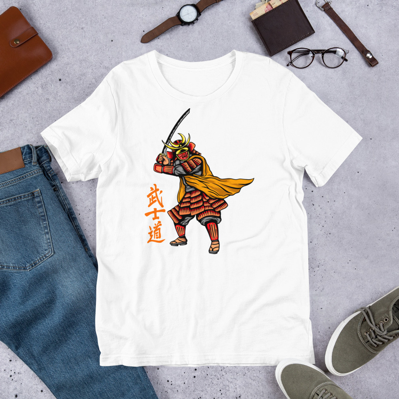 White T-Shirt - Bella + Canvas 3001 Samurai 22