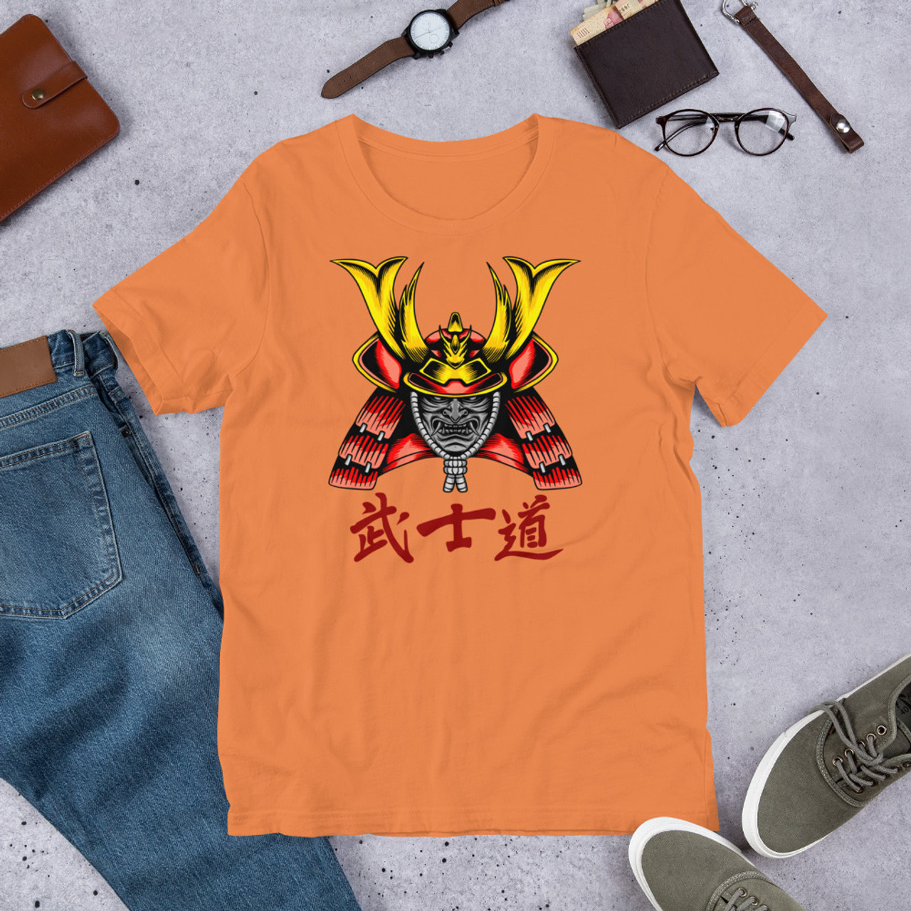 Burnt Orange T-Shirt - Bella + Canvas 3001 Samurai 24