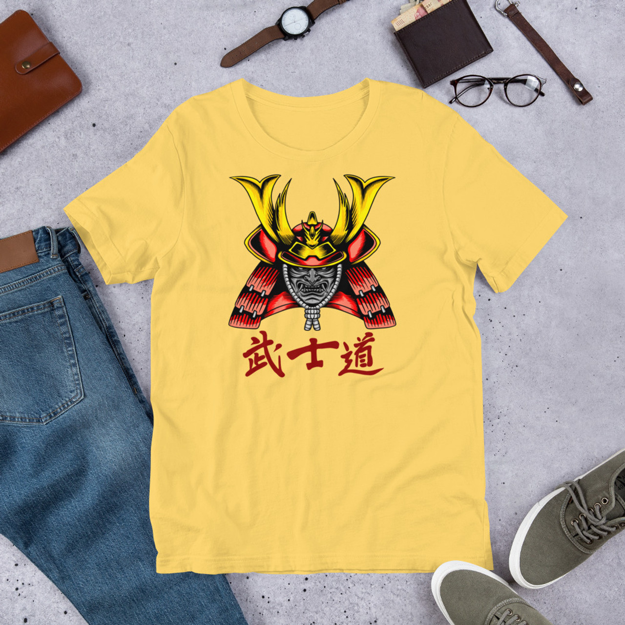 Yellow T-Shirt - Bella + Canvas 3001 Samurai 24
