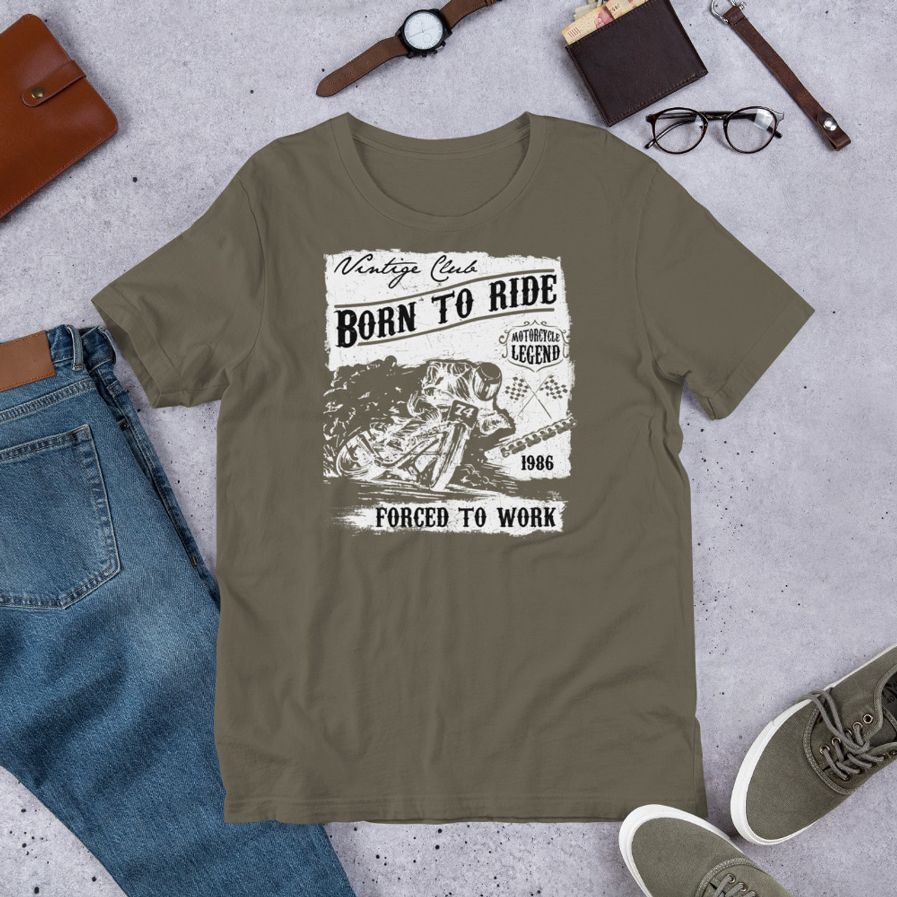 Army t shirt born to ride
