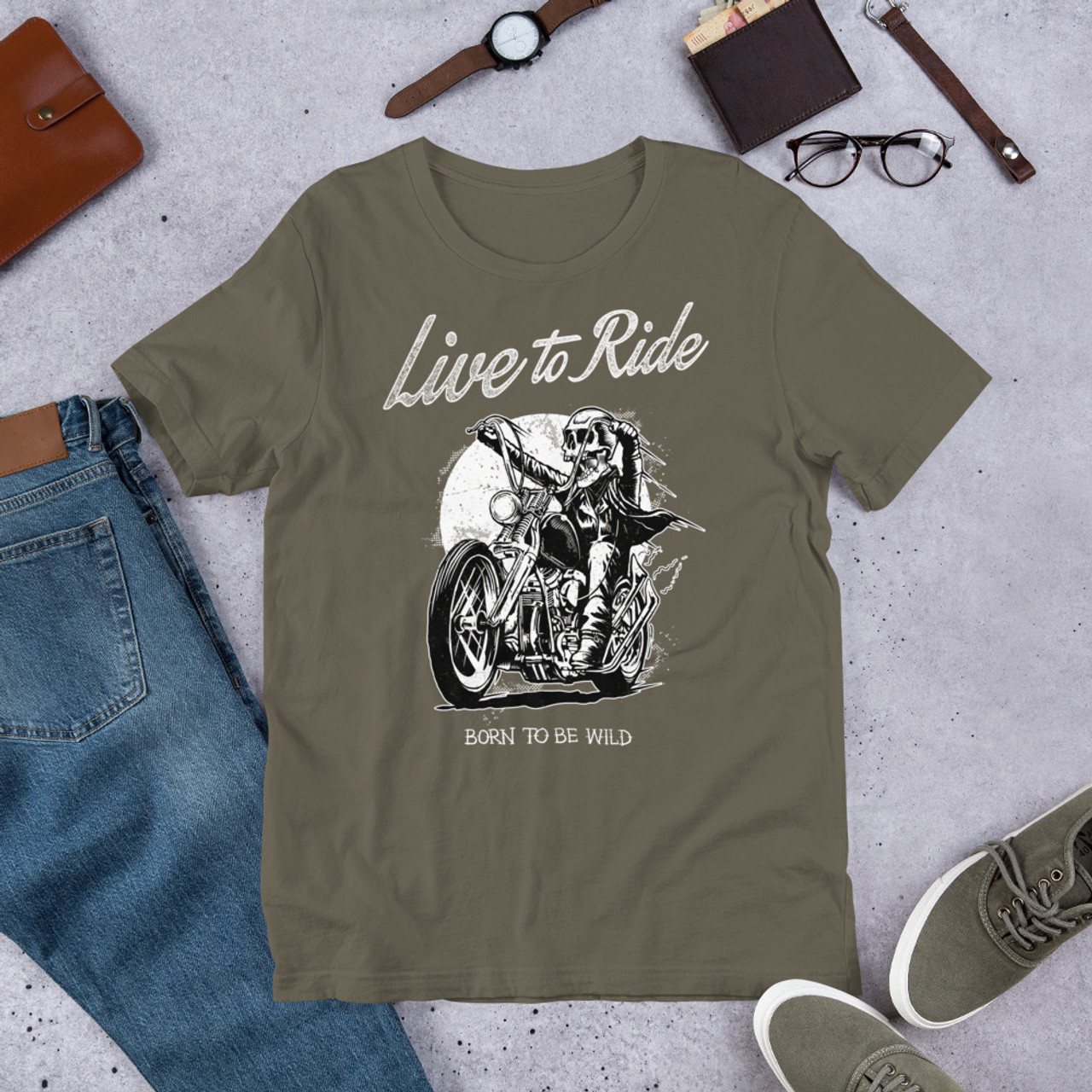 Army  t shirt live to ride