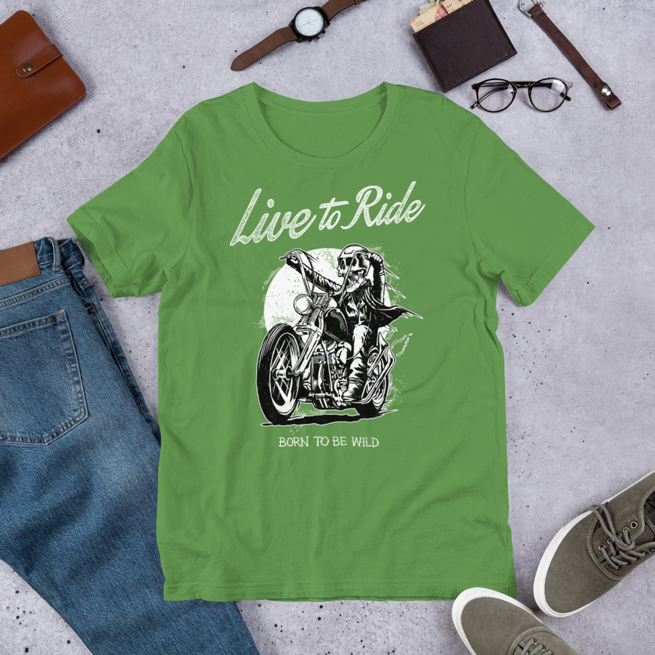 Leaf  t shirt live to ride