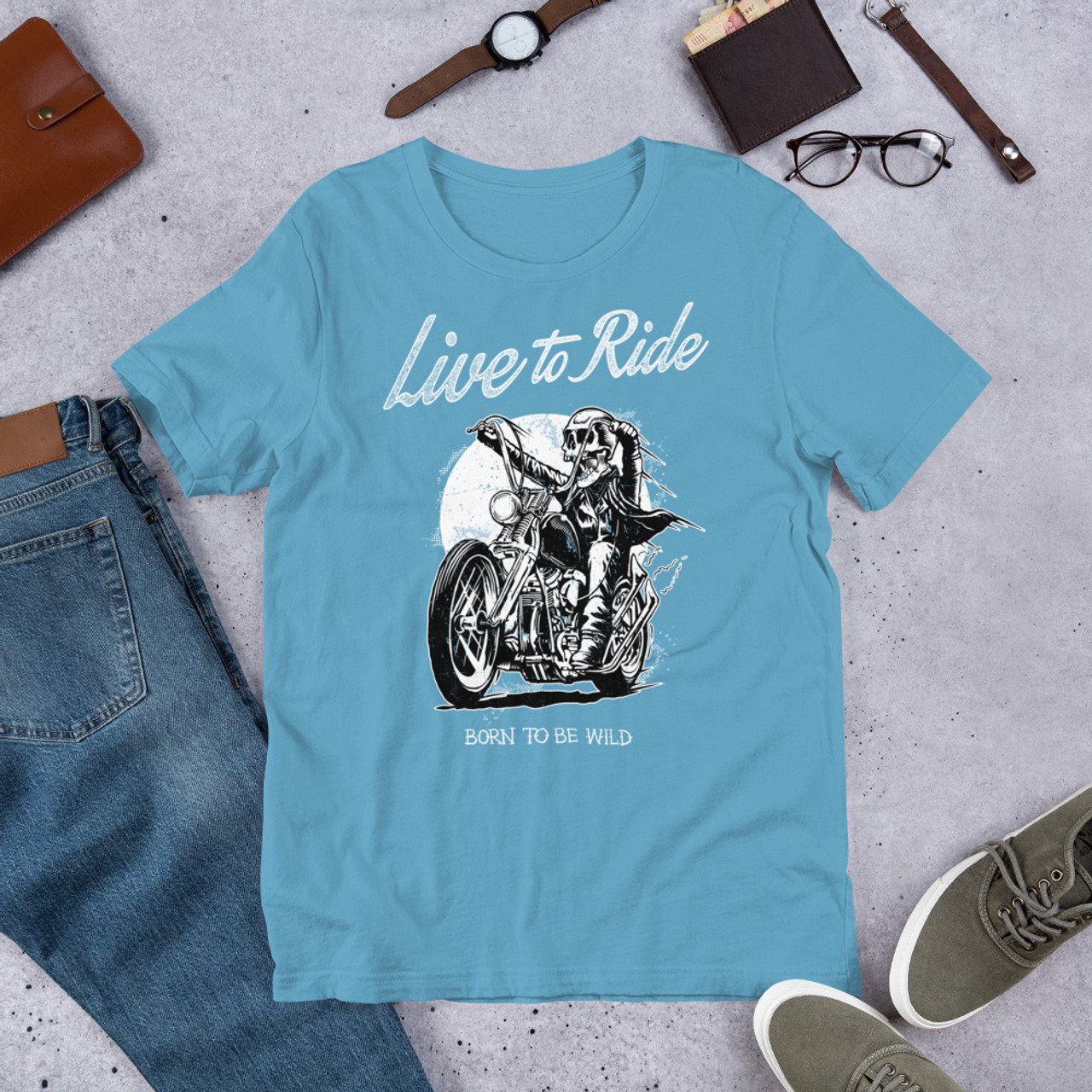 Ocean Blue  t shirt live to ride