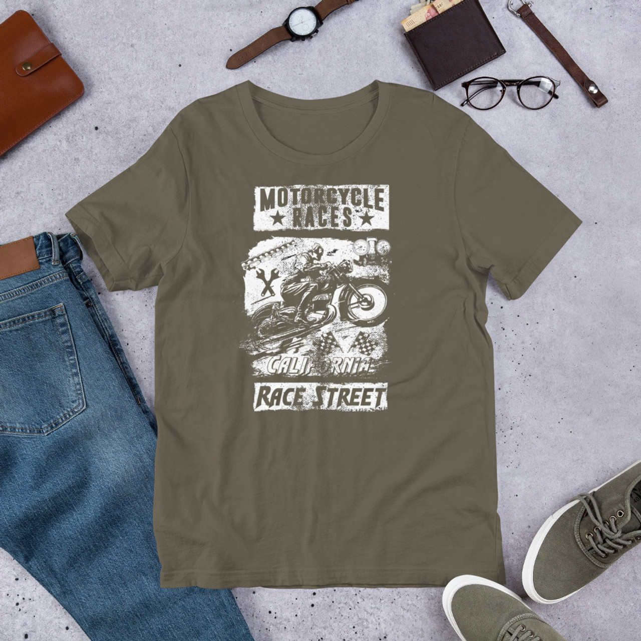 army  t shirt motorcycle races