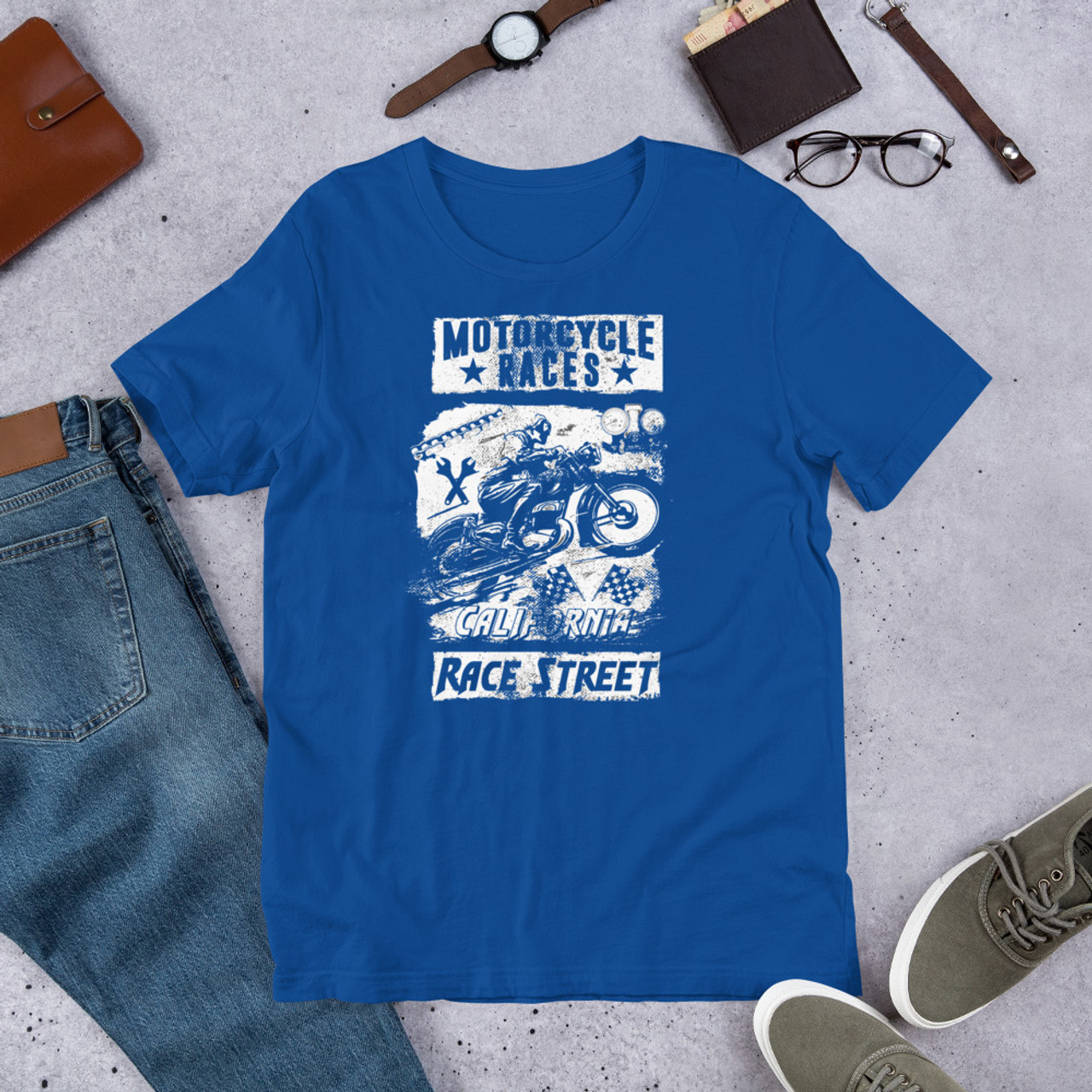 true royal  t shirt motorcycle races