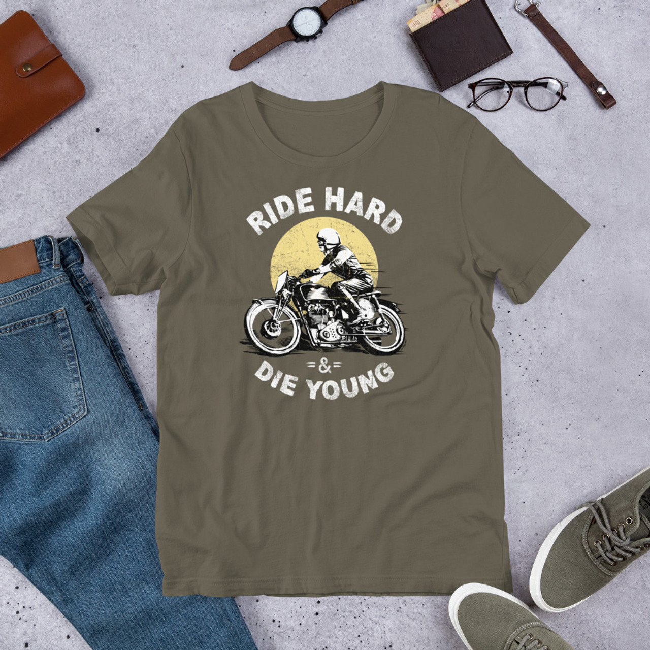 Army  t shirt Ride Hard and Die Young