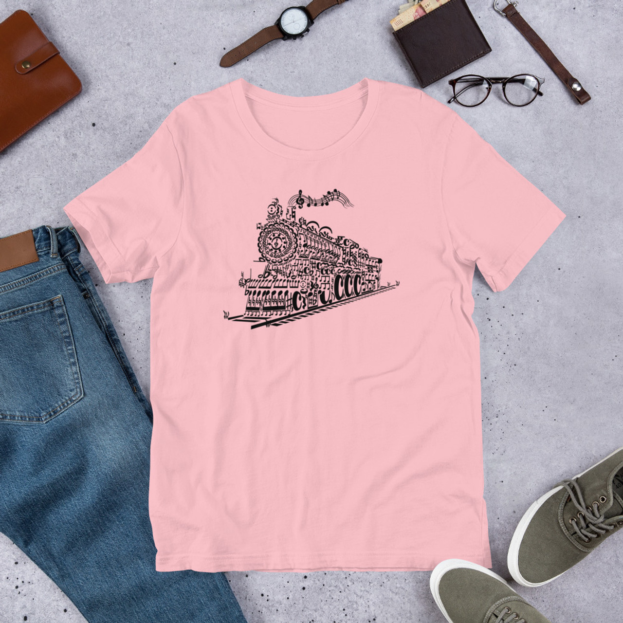 Pink  t shirt song train