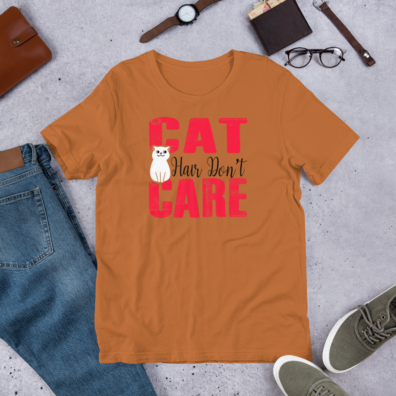 Toast T-Shirt - Bella + Canvas 3001 Cat Hair Don't Care