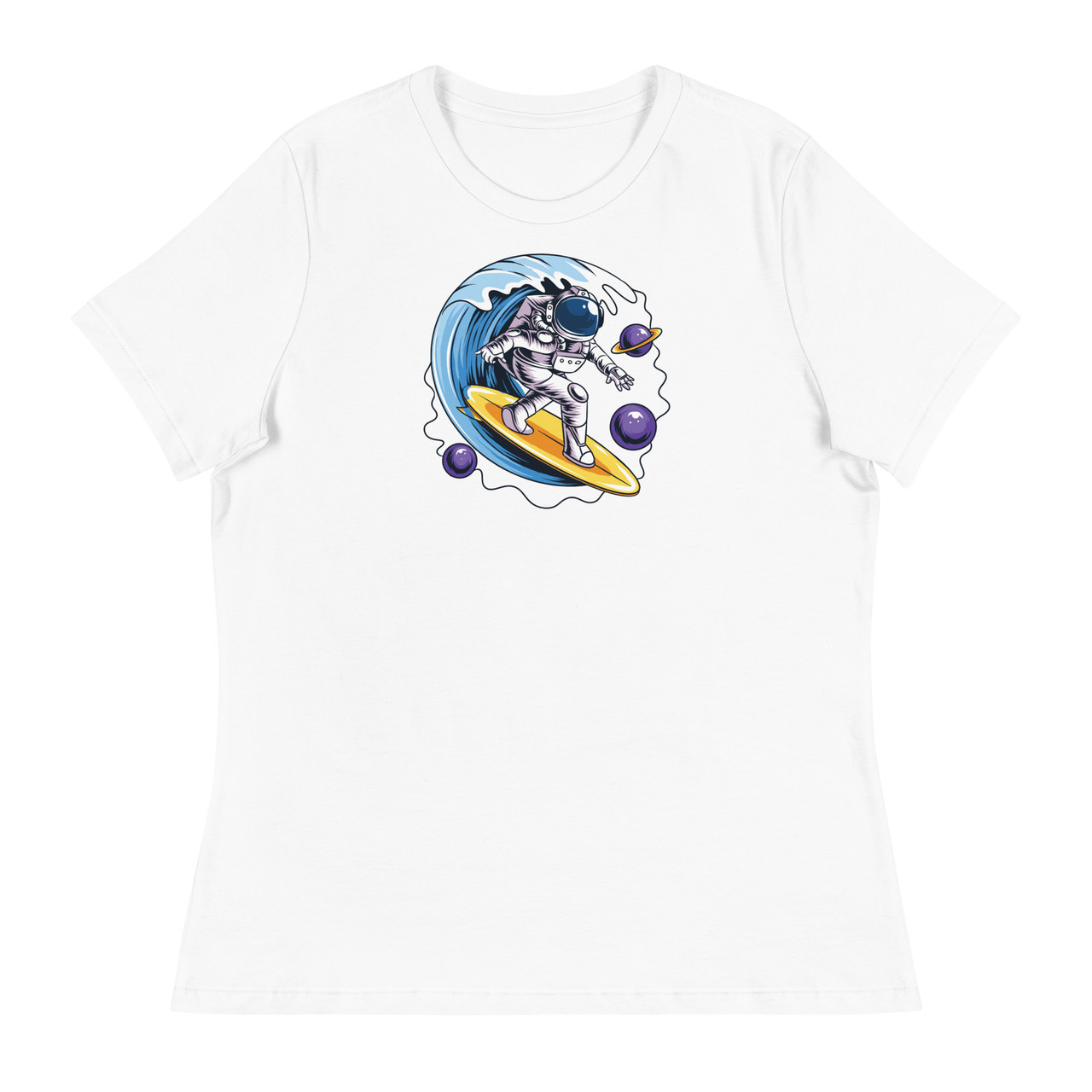 Space Surfer Women's Relaxed T-Shirt - Bella + Canvas 6400 