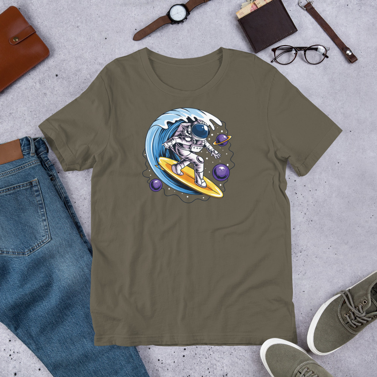 Army T-Shirt - Bella + Canvas 3001 Space Surfer