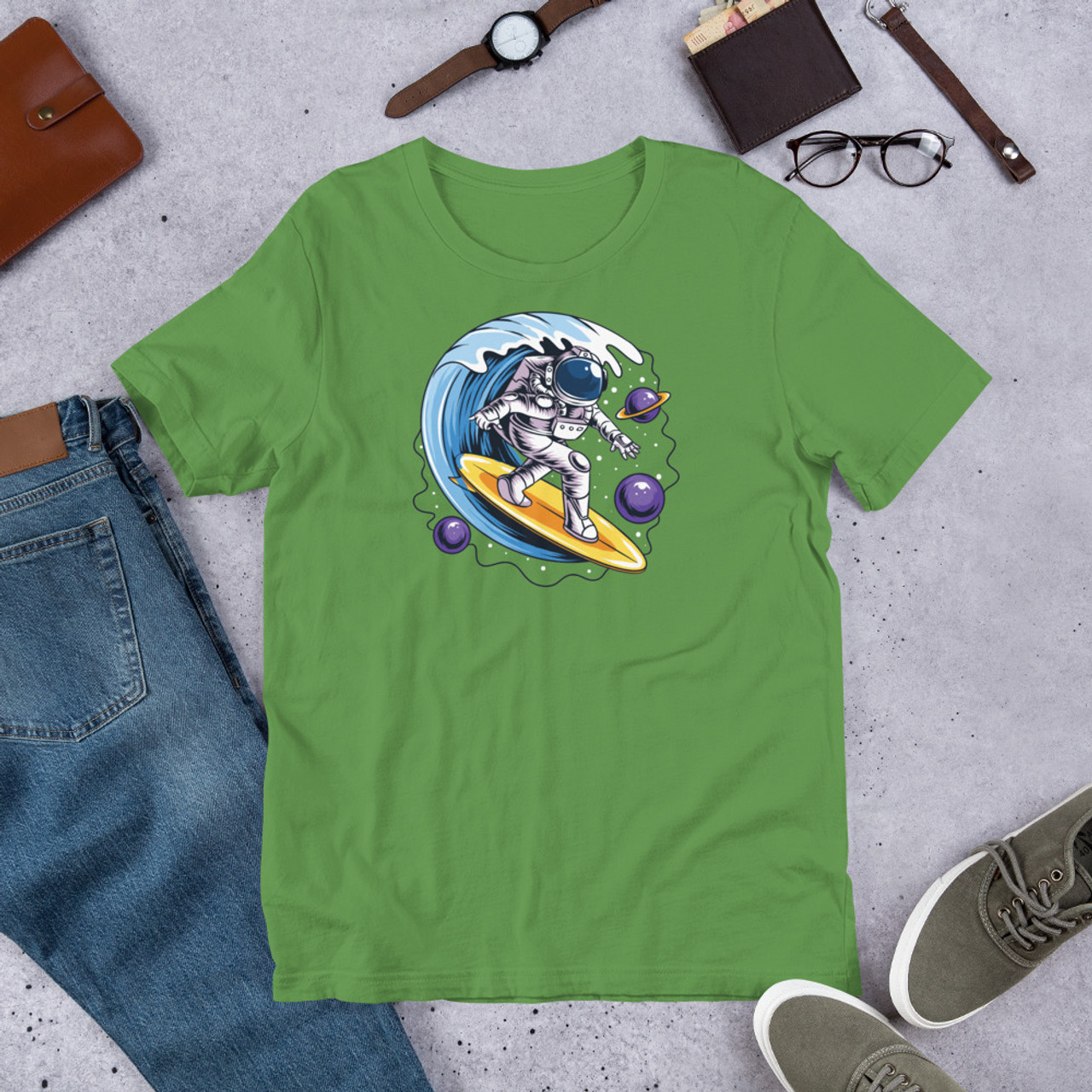 Leaf T-Shirt - Bella + Canvas 3001 Space Surfer