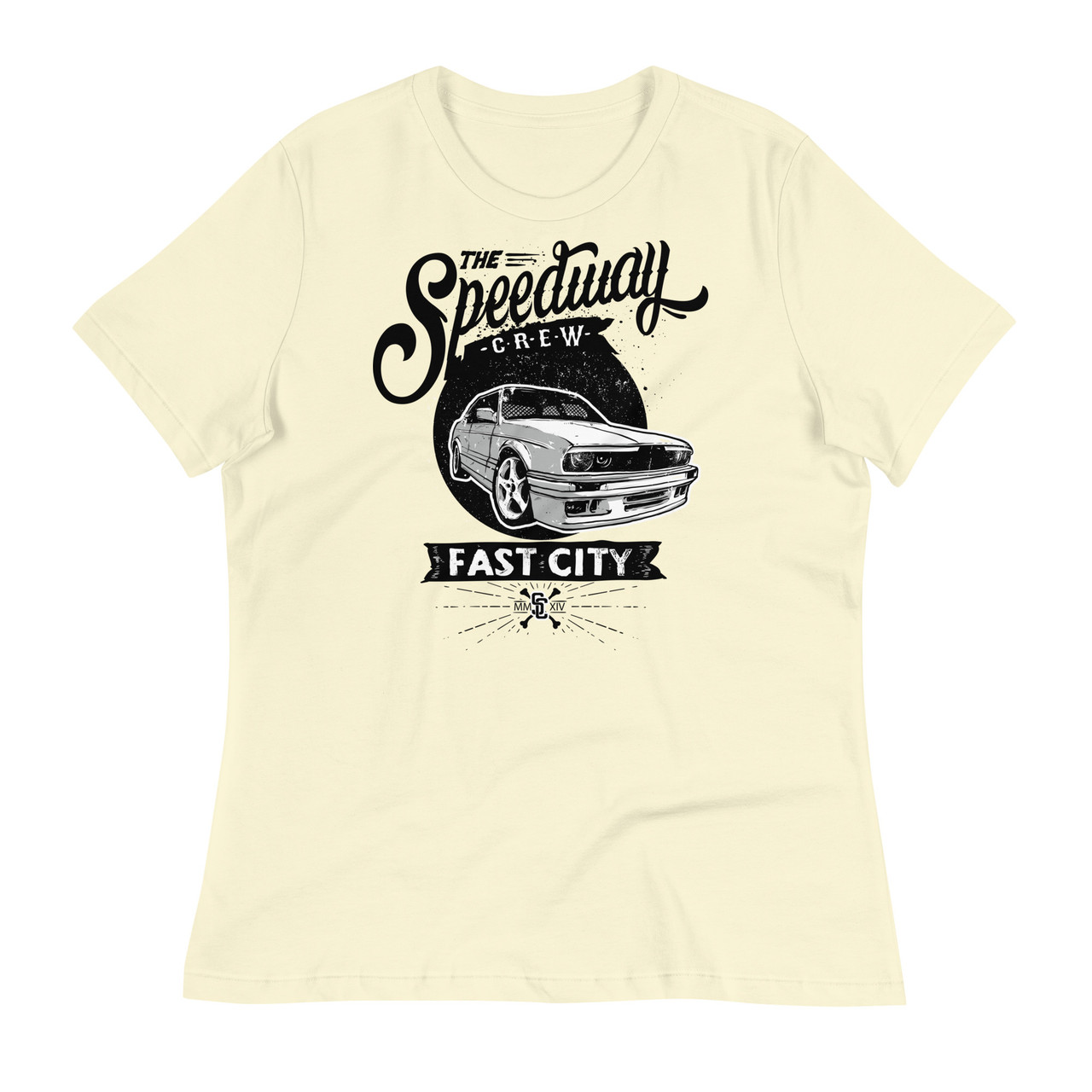 Citron-The Speedway Crew Women's Relaxed T-Shirt - Bella + Canvas 6400