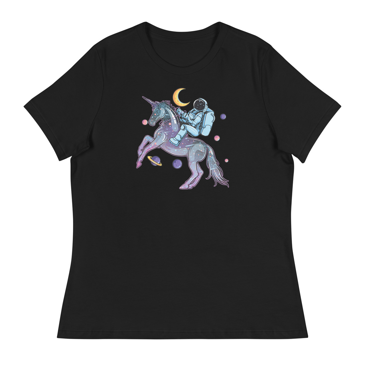 Space Unicorn Women's Relaxed T-Shirt - Bella + Canvas 6400 