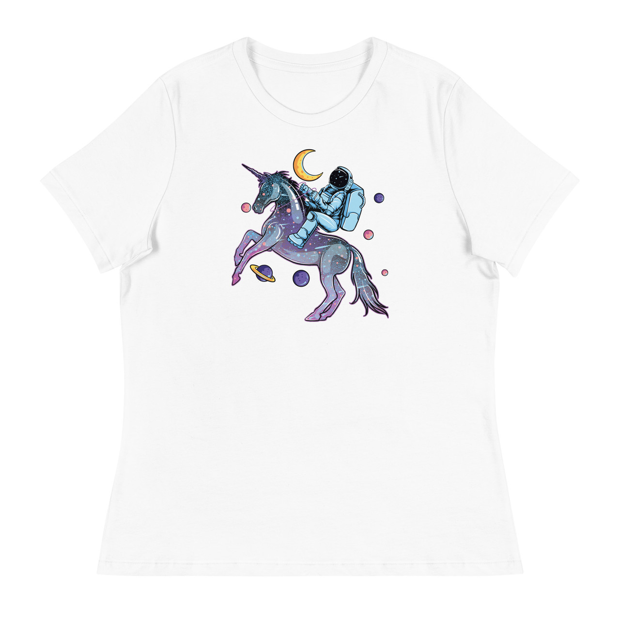 Space Unicorn Women's Relaxed T-Shirt - Bella + Canvas 6400 