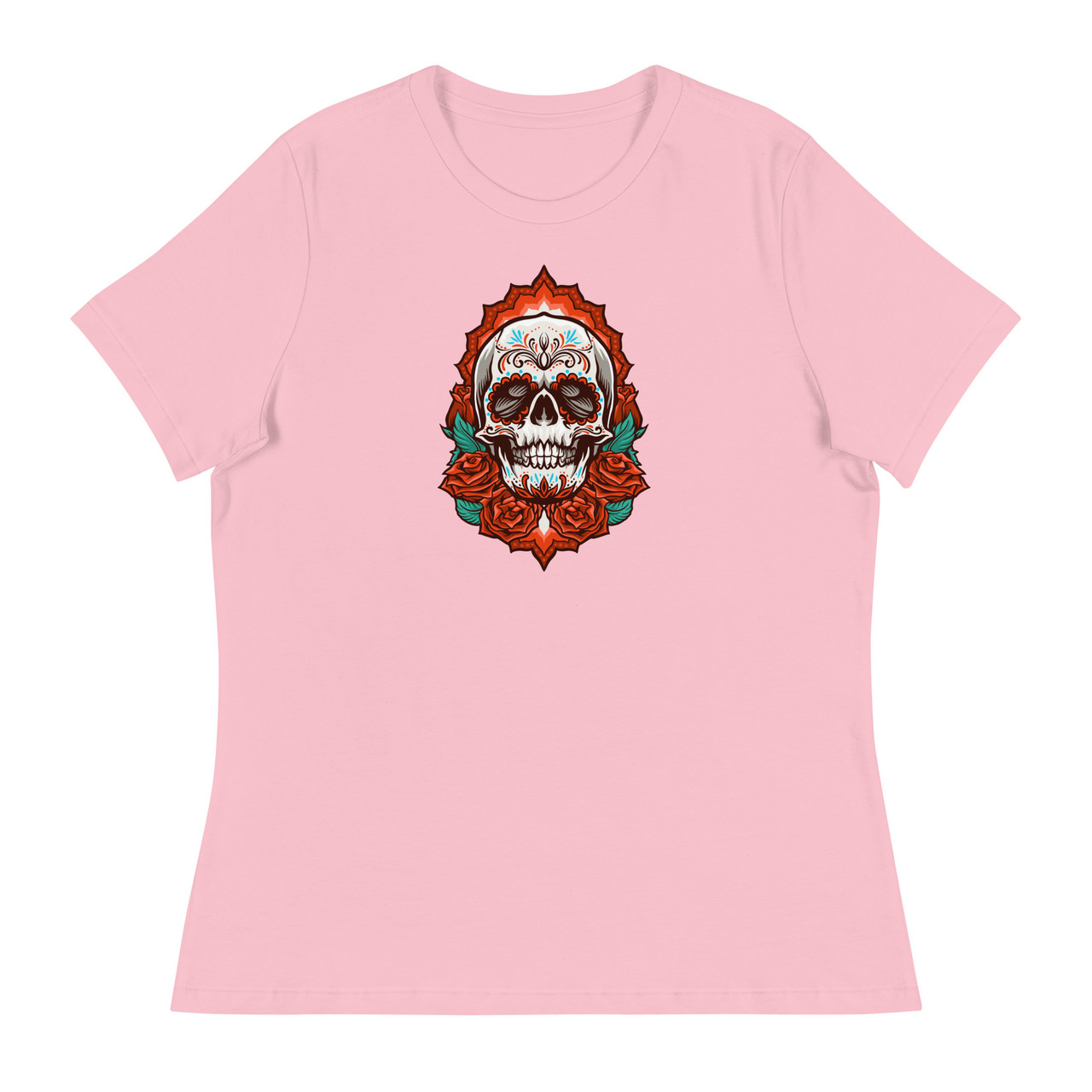 Rose Skull Women's Relaxed T-Shirt - Bella + Canvas 6400 