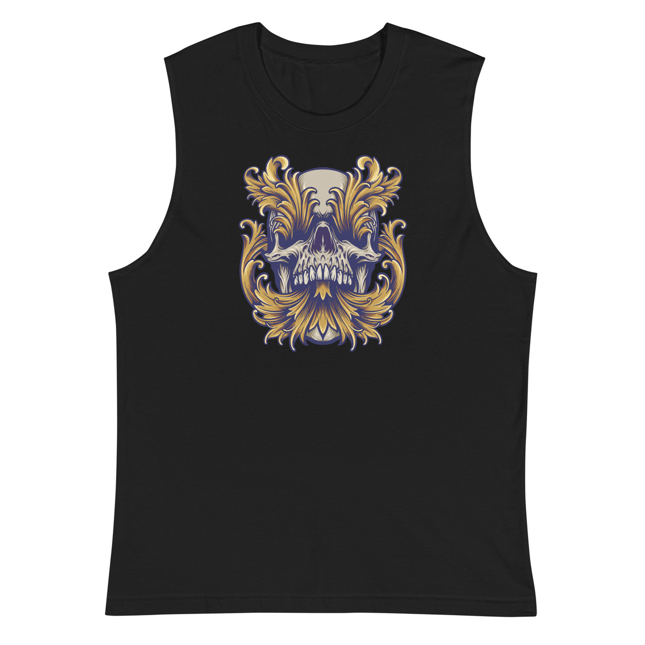 Golden Skull Unisex Muscle Shirt - Bella + Canvas 3483 