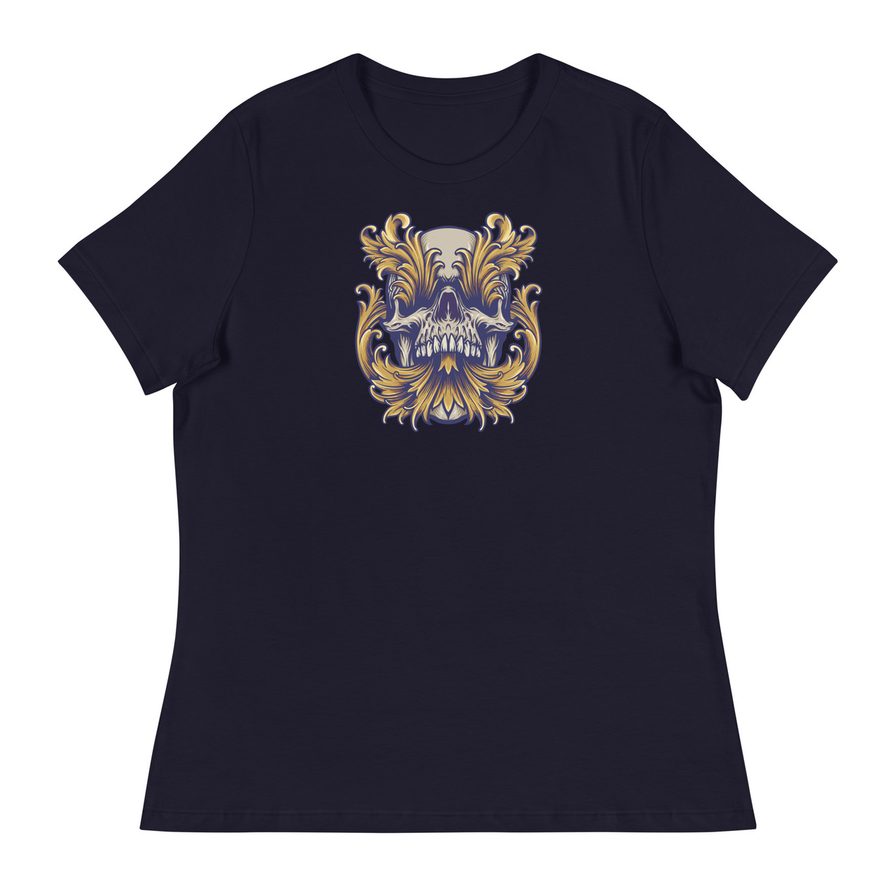Golden Skull Women's Relaxed T-Shirt - Bella + Canvas 6400