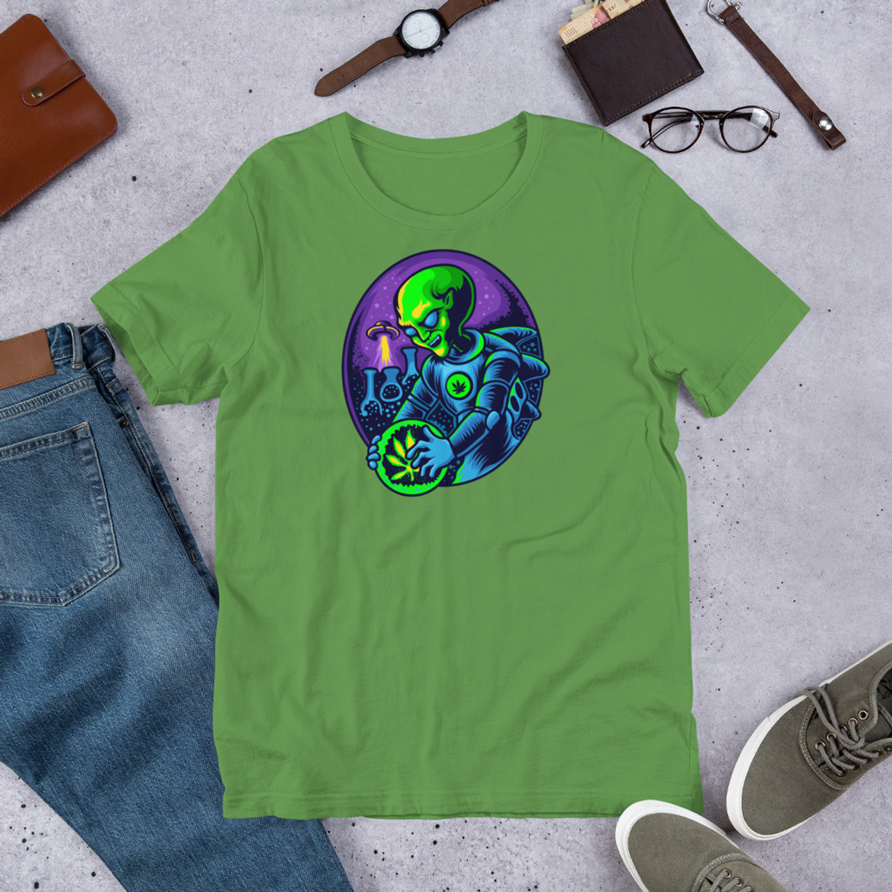 Leaf  Unisex Staple T-Shirt - Bella + Canvas 3001 Alien Research
