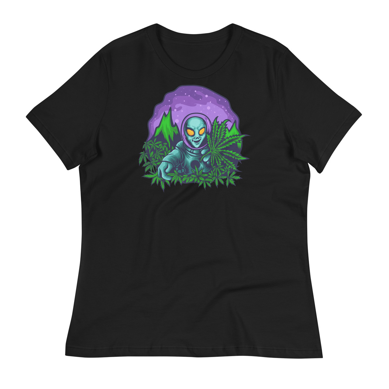 Alien Cannabis Garden Women's Relaxed T-Shirt - Bella + Canvas 6400 